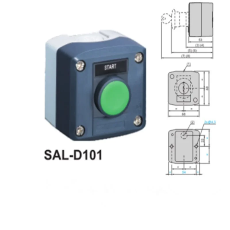 waterproof IP65 button switch control box station with momentary spring return push button switch SAL(LA68H XAL)-D101 with label