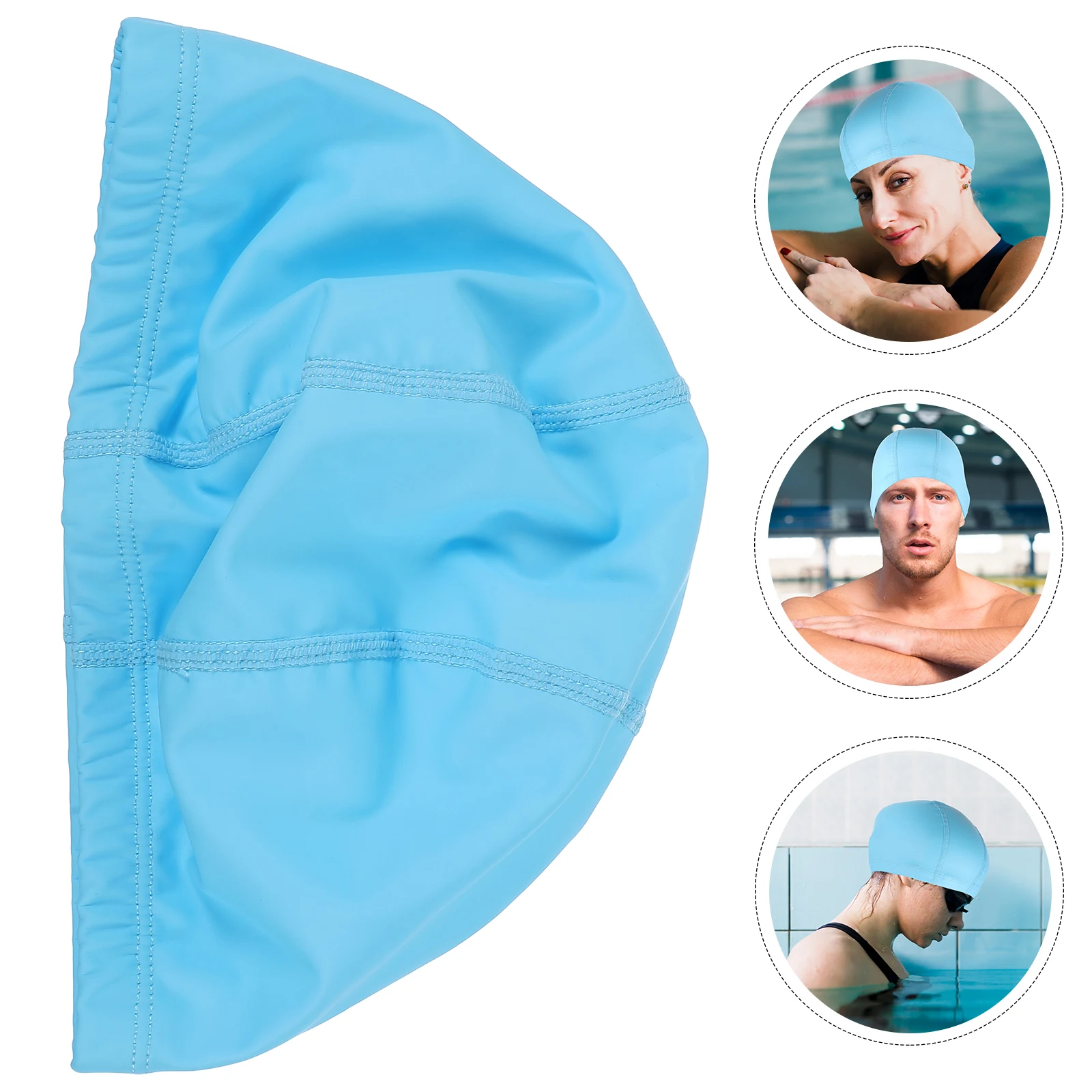 

Swimming Hat PU Cloth Material Friction Reduction Swimming Cap for Adults Long Hair Waterproof Swim Cap Swim Hats