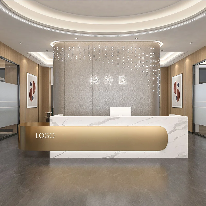 

Модные элегантные стойки регистрации Высококачественные стойки регистрации Легкая роскошная офисная мебель Sportello Di Ricevimento YSJDT