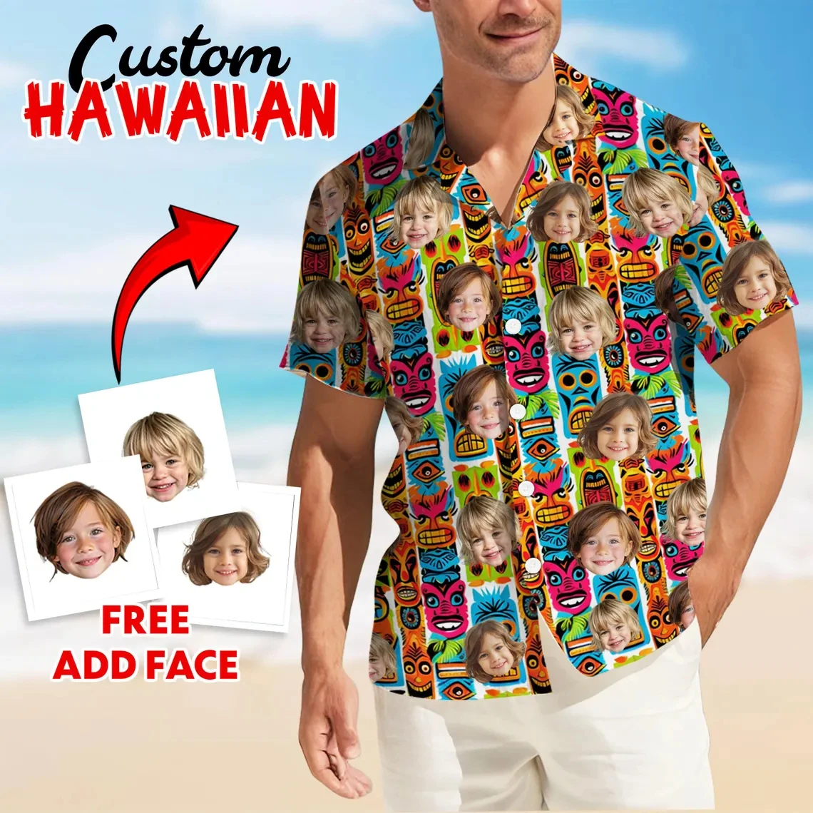 

Face Photo Pet Dog Cat Shirts For Men Clothing Custom 3D Print Hawaii Beach Shirt Top Vintage Clothes Lapel Short Sleeve Blouse