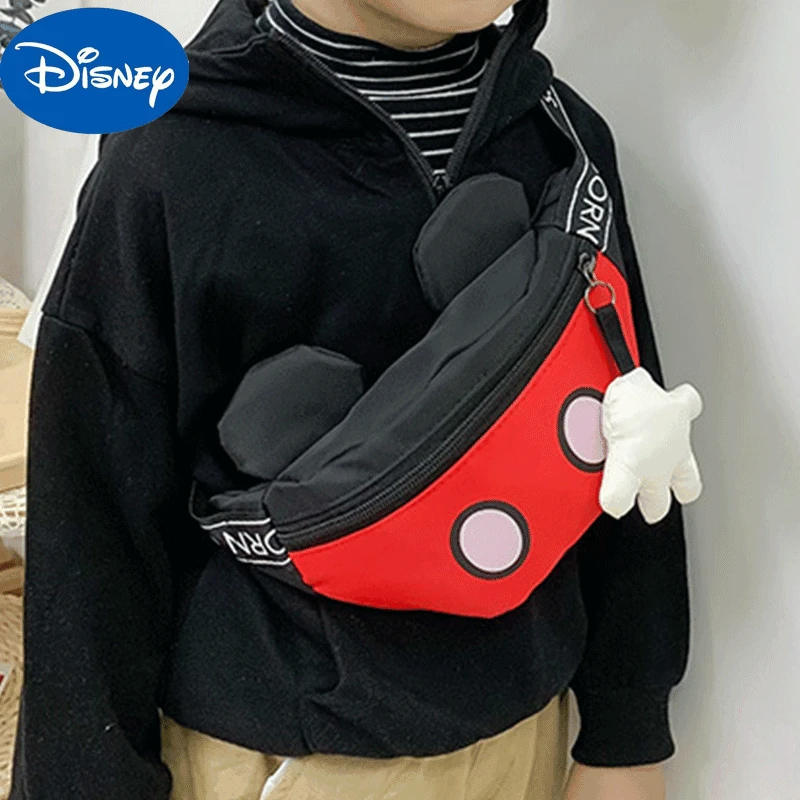 MINISO Disney tas bahu anak perempuan, tas dada putri, tas kurir anak perempuan, Mickey, tas anak perempuan, baru, 2023