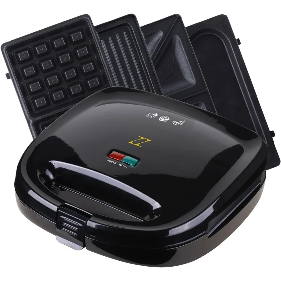 

Прибор для приготовления завтраков с отсоединяемыми антипригарными пластинами S6141A-B для легкой очистки и равномерной обжарки