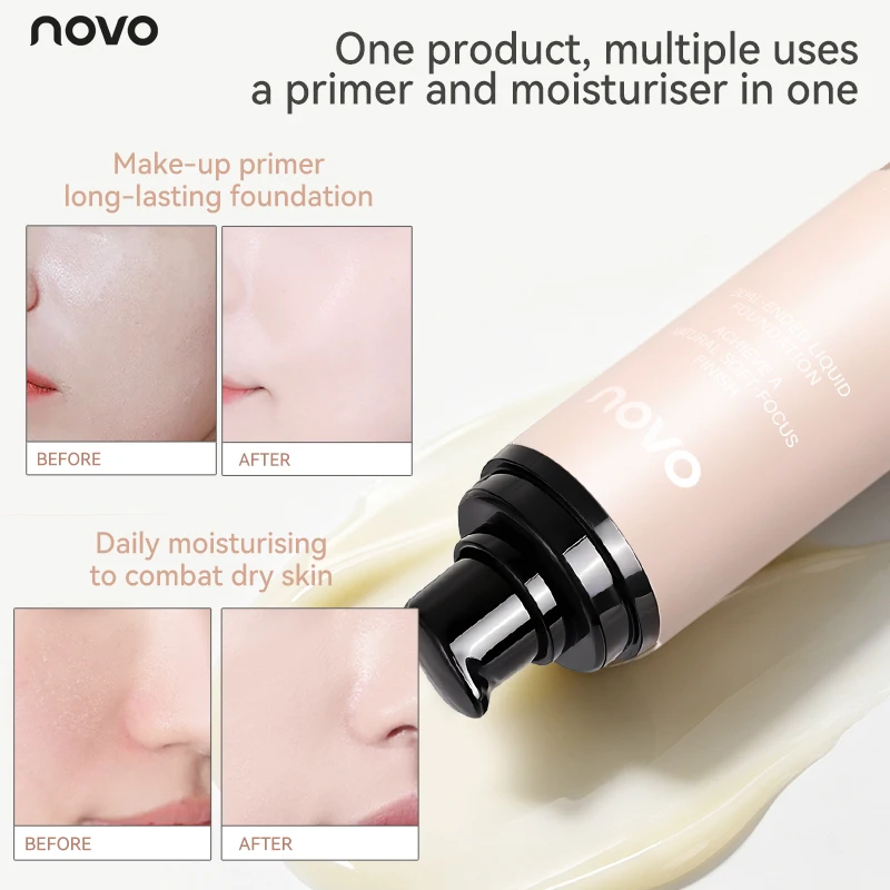NOVO Mist Moisturizing Makeup Lock Double Head Liquid Foundation Makeup Two in One Light and Soft Everyday Makeup