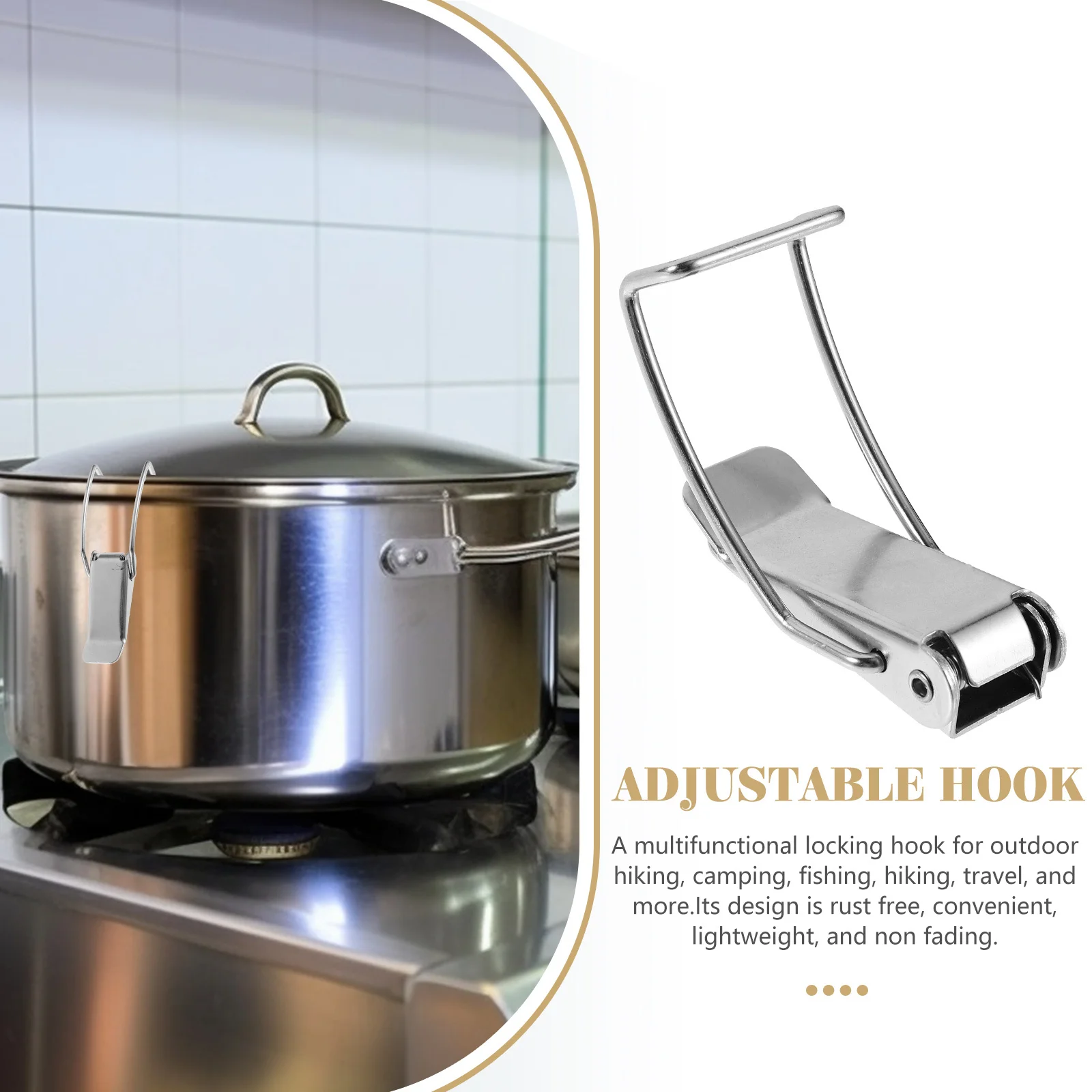 

10Pcs Rustproof Metal Carabiner Multifunctional Locking Hook for Outdoor Camping Hiking Climbing Travel Practical Buckle