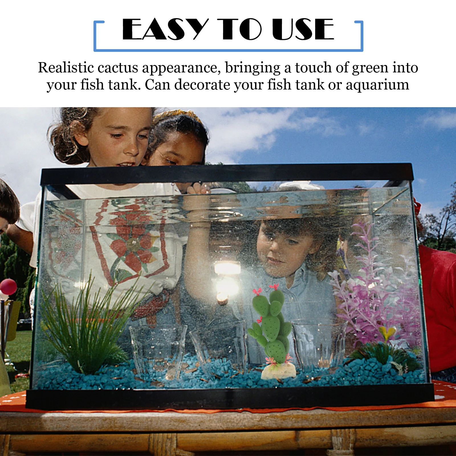 

Decorations Desert Aquarium Cactus Fish Tank Artificial Plant Fake for Reptiles