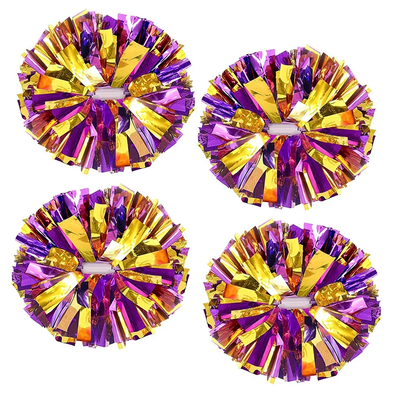 

10PCS Cheerleader Pom Poms 31cm Cheerleading Pompoms Handle Style Team Sports Pompom Girls Game Big Match Cheering Hand Flower