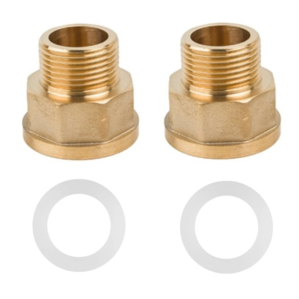 

2 Pack Brass Reducer Extensions for Efficient For Pipe Connections 34 to 1 Inch Rubber Seals to Prevent Leakage