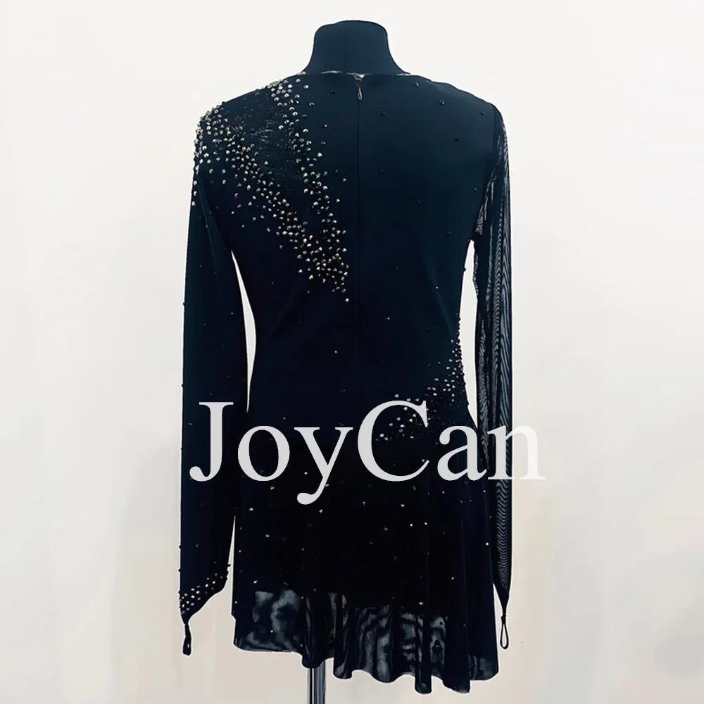 JoyCan-فستان التزلج على الجليد للفتيات ، دنة سوداء ، شبكة مطاطية ، ملابس الرقص المنافسة ، حسب الطلب