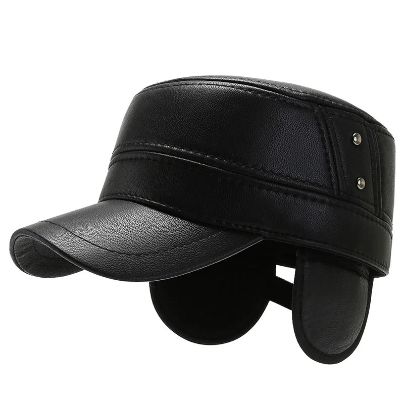 Men's Ear Protection Cap Casual Baseball Cap Warm Father Gift Cap Cold Protection Warm Duck Tongue Hat Comfortable Breathable