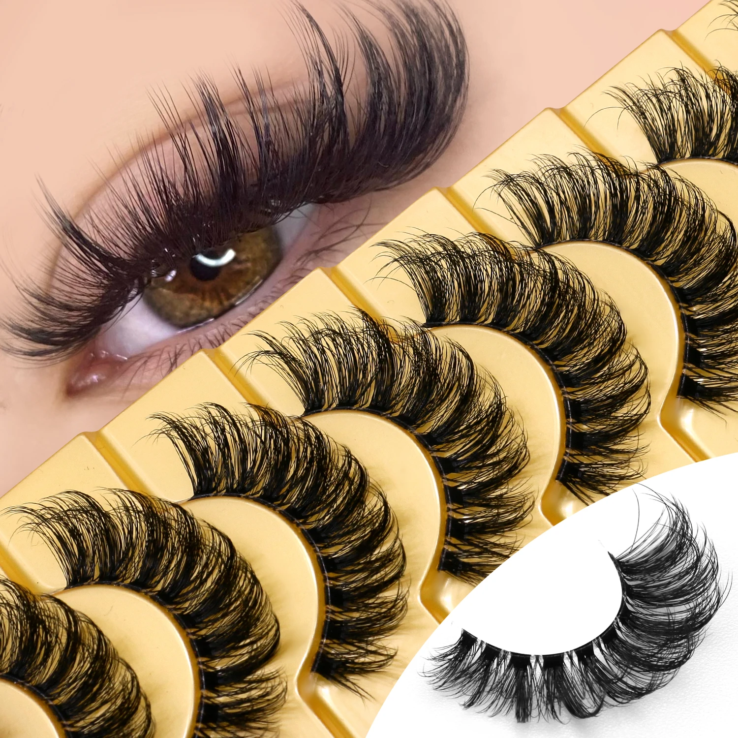 VELTRINAY 猫のまつげつけまつげロシアストリップまつげ 3D カールフェイクミンクまつげうっすらふわふわナチュラルつけまつげメイクアップ