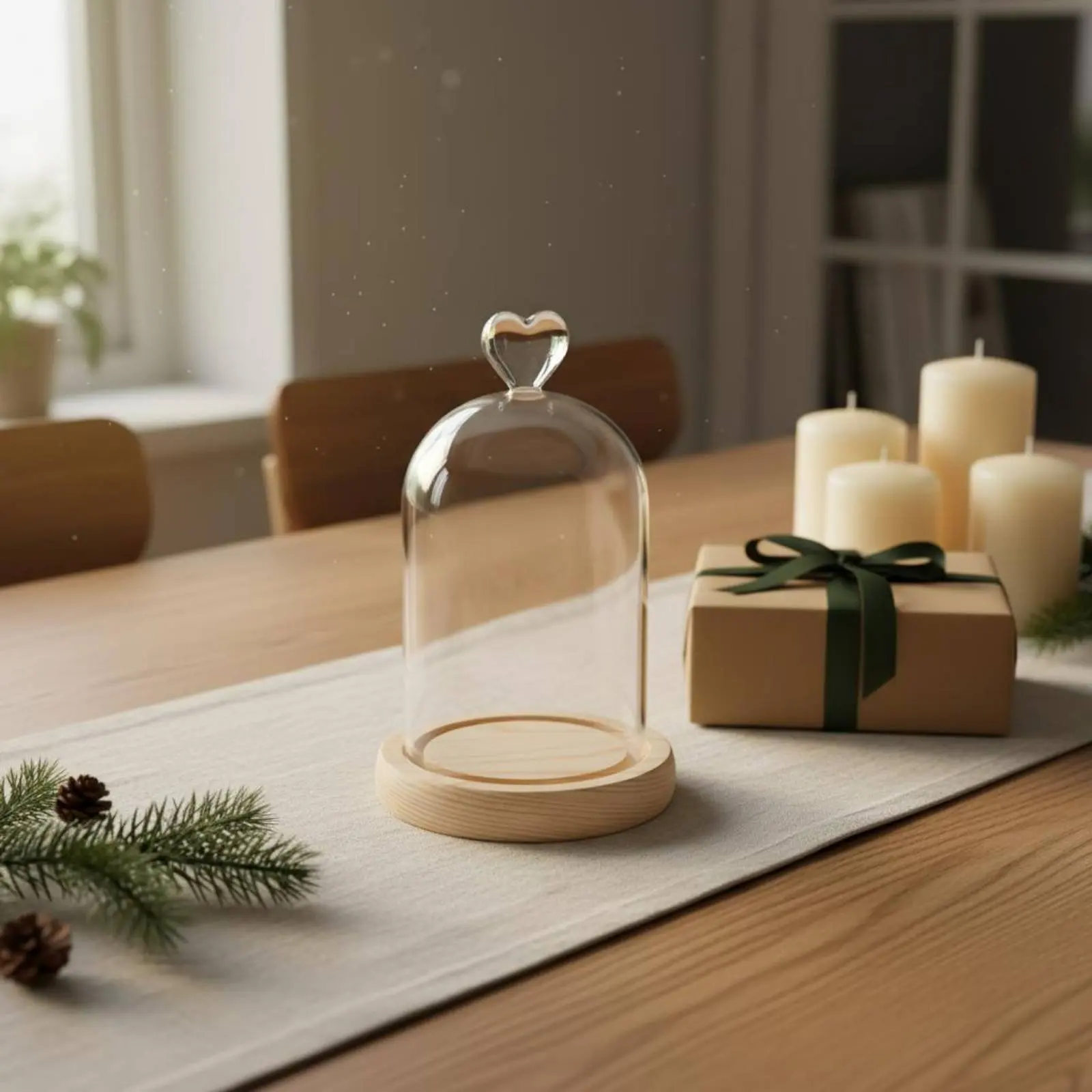 Preserved Flower Display Dome Dustproof Clear Cloche Dome Jar Dome Jar Display Case Elegant Design Desktop Glass Cover Handmade