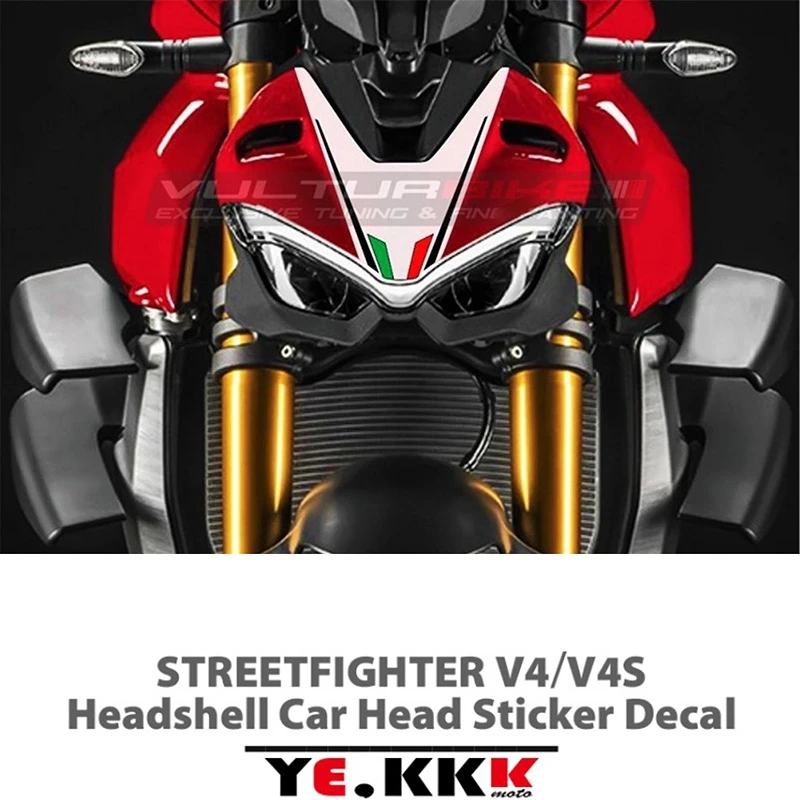 

For Ducati STREEETFIGHTER V4/v4S Street Fighter Headshell Car Head Sticker Decal Tricolor Decal Original Car Custom Replica