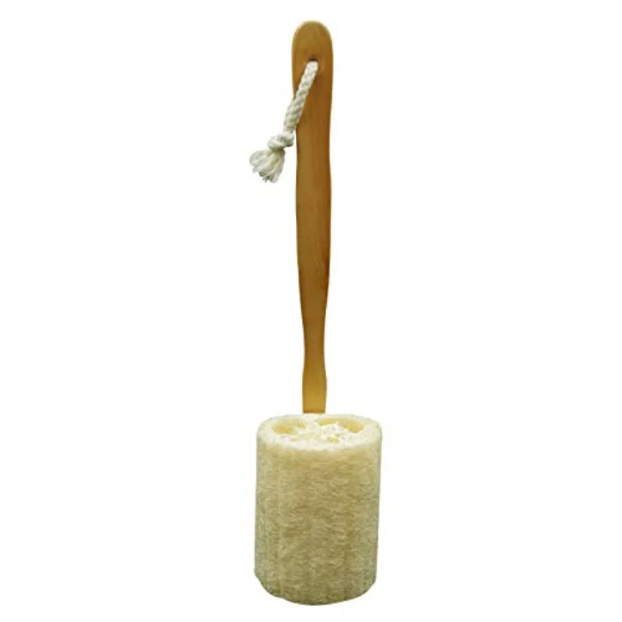 

Natural Exfoliating Loofah Luffa Loofa Back Sponge Scrubber Brush with Long Wooden Handle Stick Holder Body Shower Bath Spa Pac