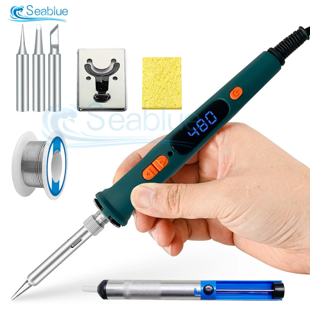 Portable Digital Display Electric Soldering Iron Kit 120W 220V Adjustable temperature Constant Temperature Welding Pen Home Tool