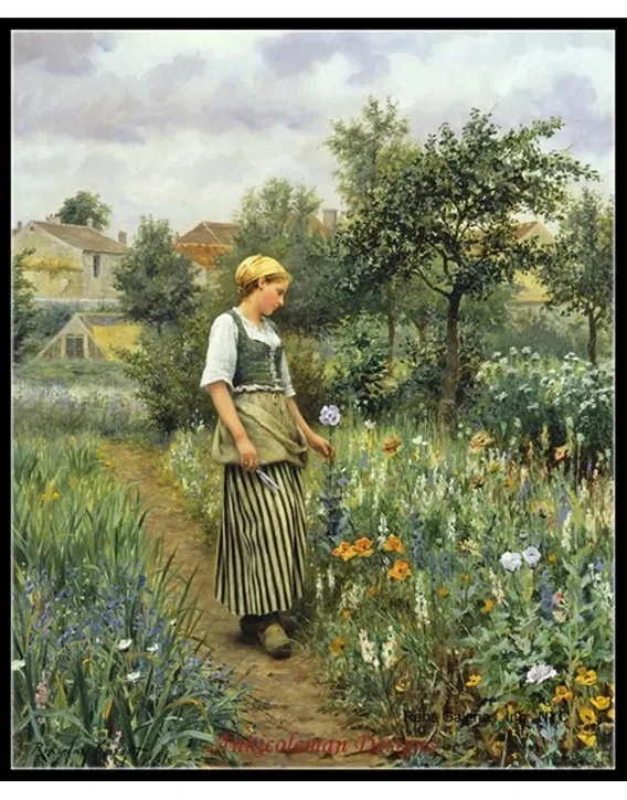 

Picking Poppies - Needlework for embroidery DIY DMC High Quality - Counted Cross Stitch Kits 14 ct Oil painting