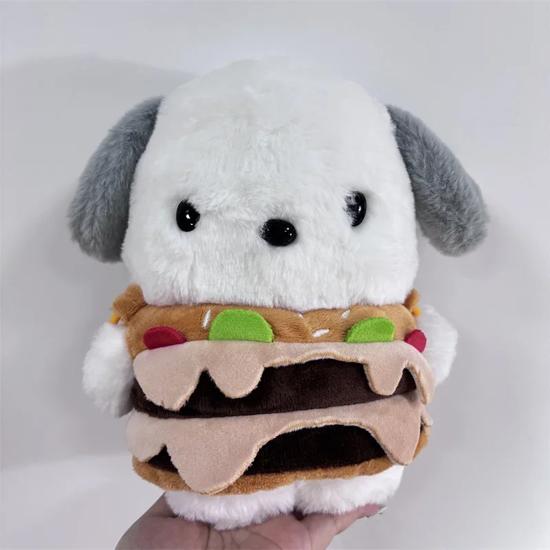 Sanrio Anime Cartoon Pochacco Hamburger Kleidung Weiche Plüsch Puppe Spielzeug einkaufen Umhängetasche rucksack Kinder Geburtstag Geschenke