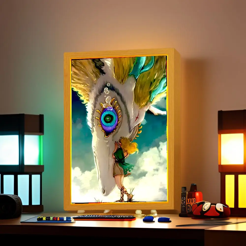 Light Painting Picture Frame Zelda Tears of the Kingdom Led Night Light Moon Lamp Zelda Anime Figure Bedroom Home Decor Gifts