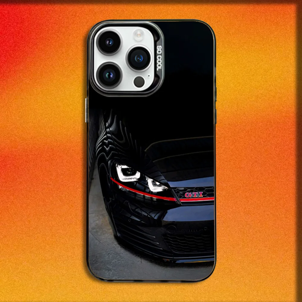 Car G-Golf R 7 GTI Phone Case For iPhone 16,15,14,13,12,11,Mini,Pro,E,MAX Black Candy Matte Shockproof Cover view 5
