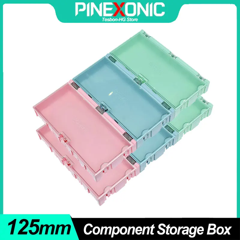 125*63*21mmElectronic Component Storage Box Multi-grid Parts Organizer Box ESD Electronic Parts Storage Case for SMT Workshop