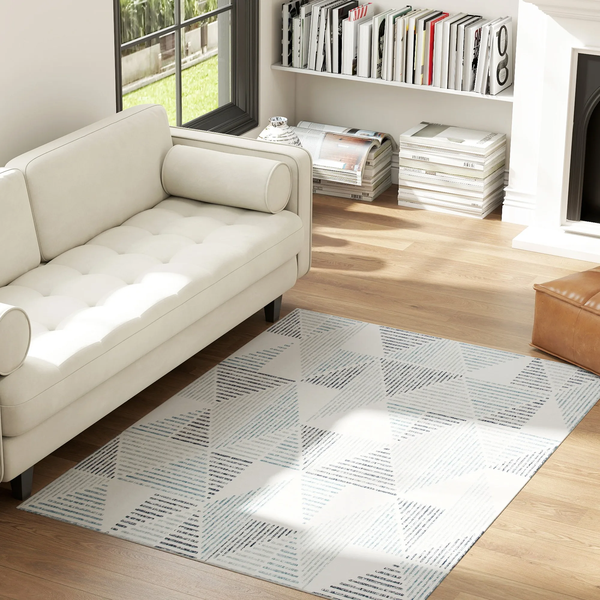 HOMEFISH Plush polyester surface offers ultra-soft comfort underfoot area rug