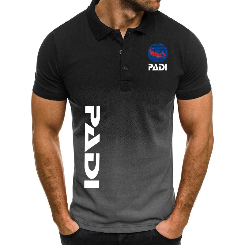 2024 Summer Outdoor Leisure Sports men's POLO Shirt PADI Work Casual Short Sleeves Breathable and Comfortable POLO Top