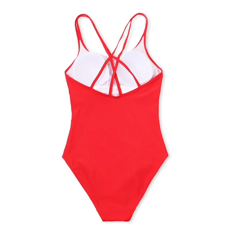 Ladies Training Swimsuit White Enhancing  Professional Sport Swimwear Fashionable  Design Quick Dry Fixed Cup