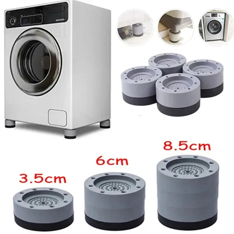 4Pcs Washing Machine Anti Vibration Pads Lifting Rubber Feet Anti Slip Mute Furniture Leveler Universal Dampers Fixed Base