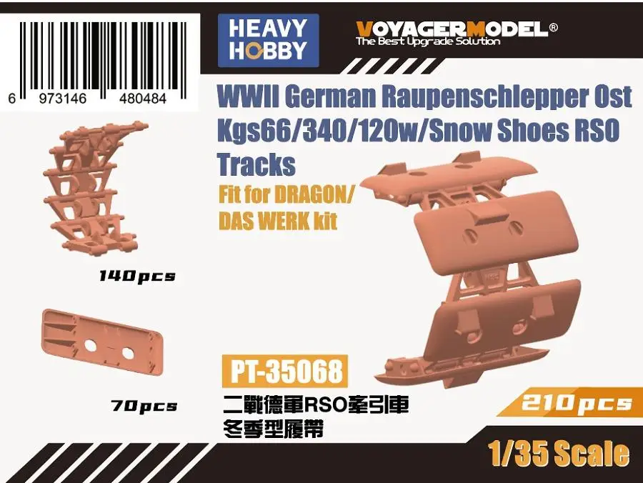 

Heavy hobby PT-35068 WWIl German Raupenschlepper Ost Kgs66/340/120w/Snow Shoes RSO Tracks Fit for DRAGON/DAS WERK kit