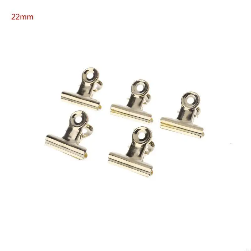 L43A 5 Pcs Letter Grip Clips Stainless Steel Paper File Binder Clip Bag