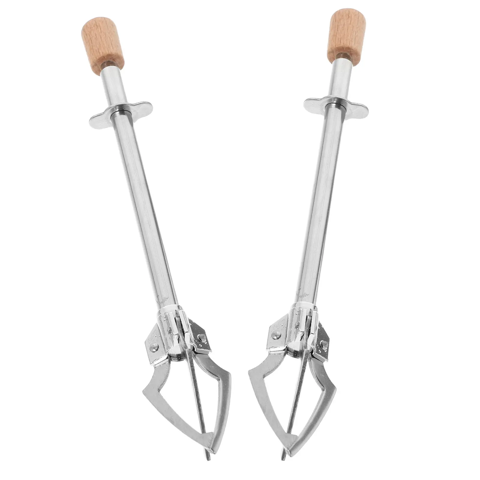 2Pcs Stainless Steel Food Tongs Triangular Claw Style Grilling Salad Serving Kitchen Bbq Buffet Ice Sugar Cube Clamp