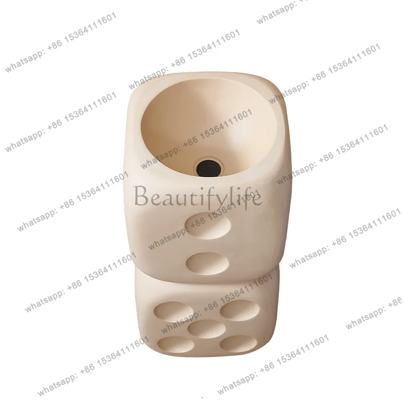 Simple wind dice personalized creative art hotel homestay pillar basin integrated floor-to-ceiling washstand