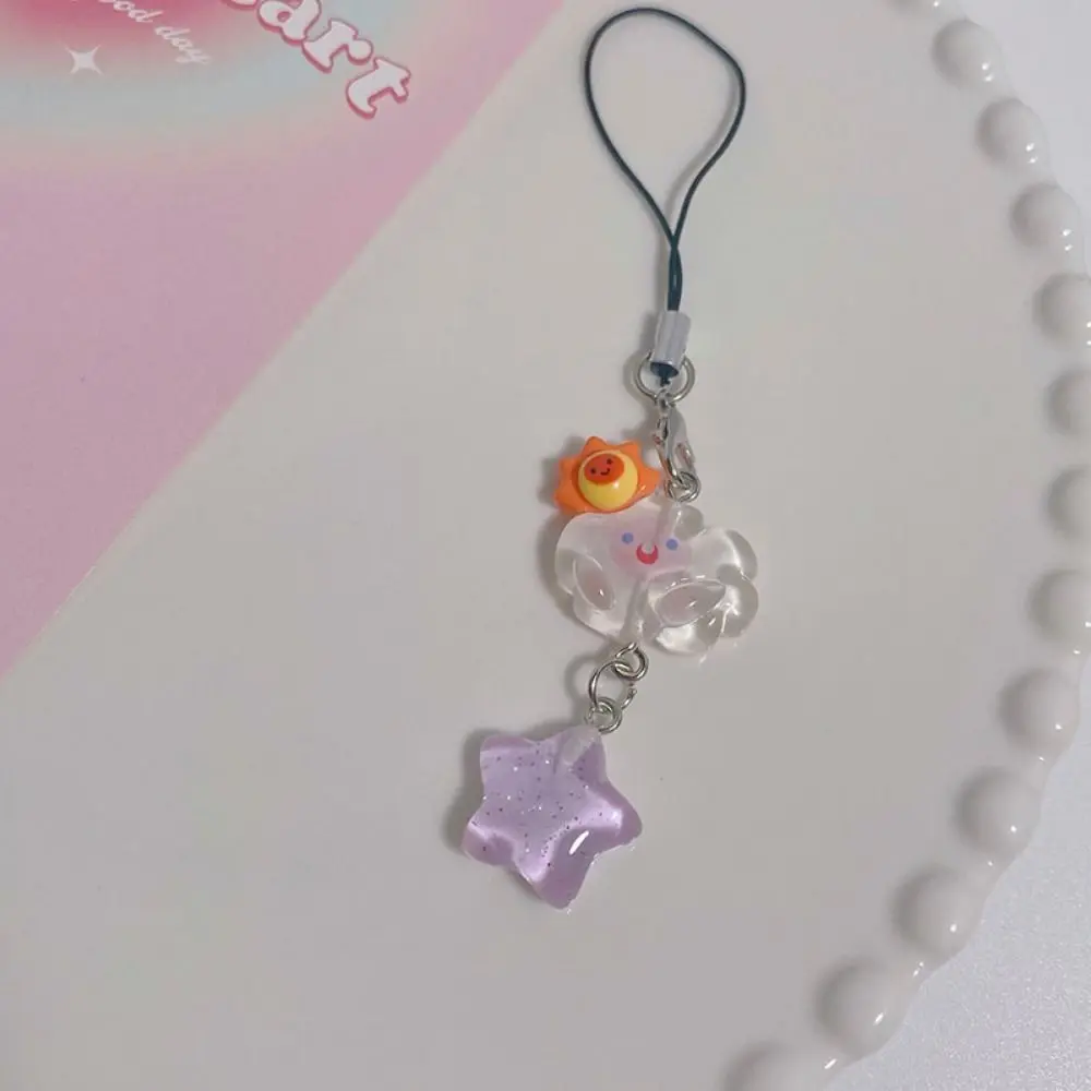 Star Starry Clouds Cell Phone Rope Korean Style Resin Resin Clouds Phone Chains Candy Color Sweet Girls
