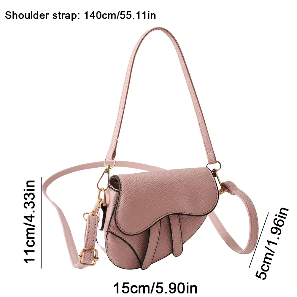 Women Mini Handbags Saddle Bag Fashion Underarm Bag Hasp Zipper Solid Color Casual Simple Messenger Bag Designer Handbags