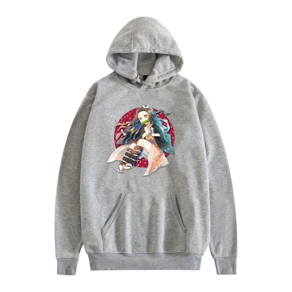 Impressioni dei personaggi Demon Slayer Anime Abbigliamento da donna Moda Sport Abbigliamento da strada Felpe con cappuccio casual