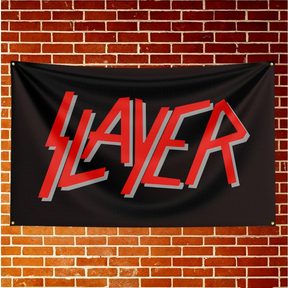 Slayer Music Flag Banner For Fan Cave Watch Party Tailgate Gathering Indoor Outdoor Backyard Home Festival Ornament Supply