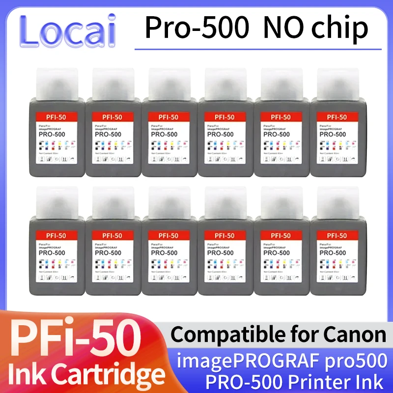 No chip New PFI-50 Ink Cartridge Compatible For Canon imagePROGRAF pro500 PRO-500 Printer without chip (Third party brand)