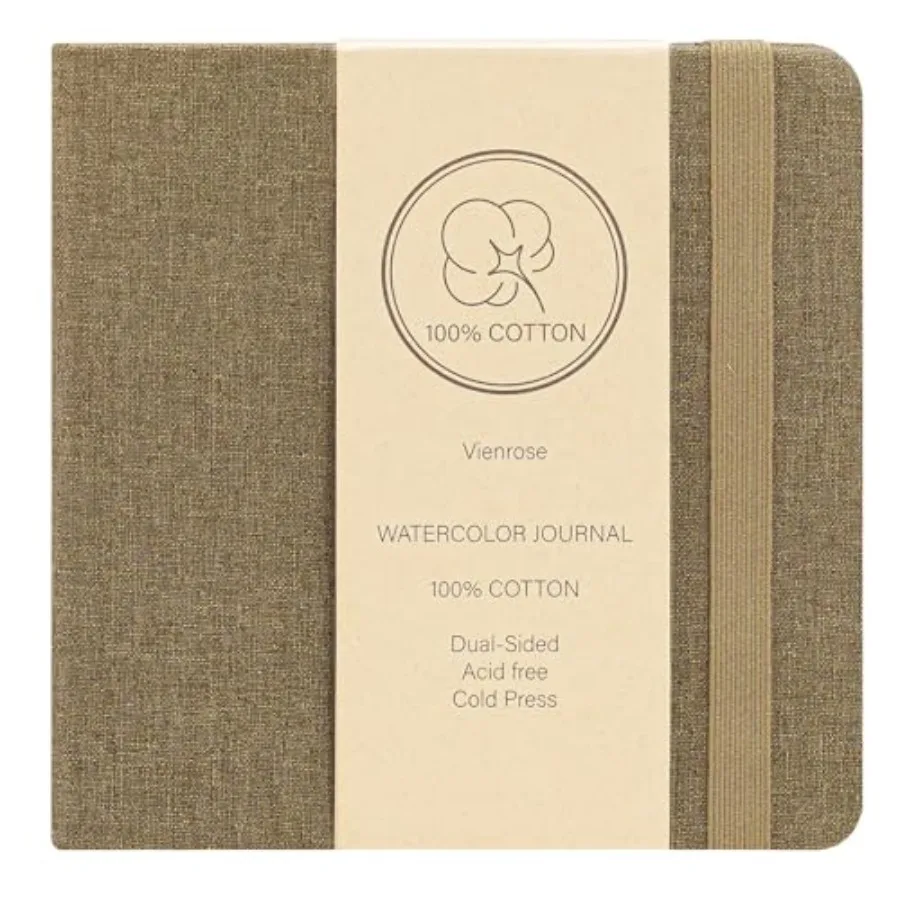 

Watercolor Sketchbook, "x" Watercolor Journal with 4 Sheets 140 LB 300 GSM Cotton Watercolor Paper, Linen Cover Water Coloring