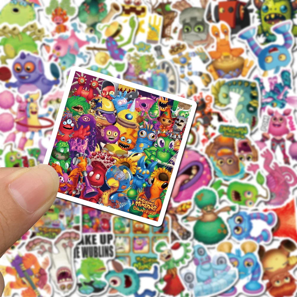 50PCS My Singing Monster Game Cartoon Stickers Vintage For DIY Kids Notebook Luggage Motorcycle Laptop Refrigerator Decal Toy