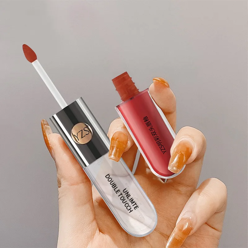 両端リップグロス リッププランプオイル 保湿グロス ミラーウォーター ナチュラル 長持ち 透明グロス 保湿リップグレーズ