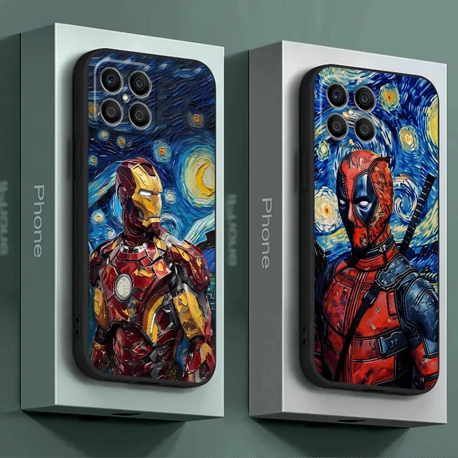 Marvel Iron Man Deadpool Van Gogh Cover Phone Case for Honor 8X 70 90 Pro X6a X7b X8a X9b Magic5Lite Magic5 Pro TPU Soft Shell