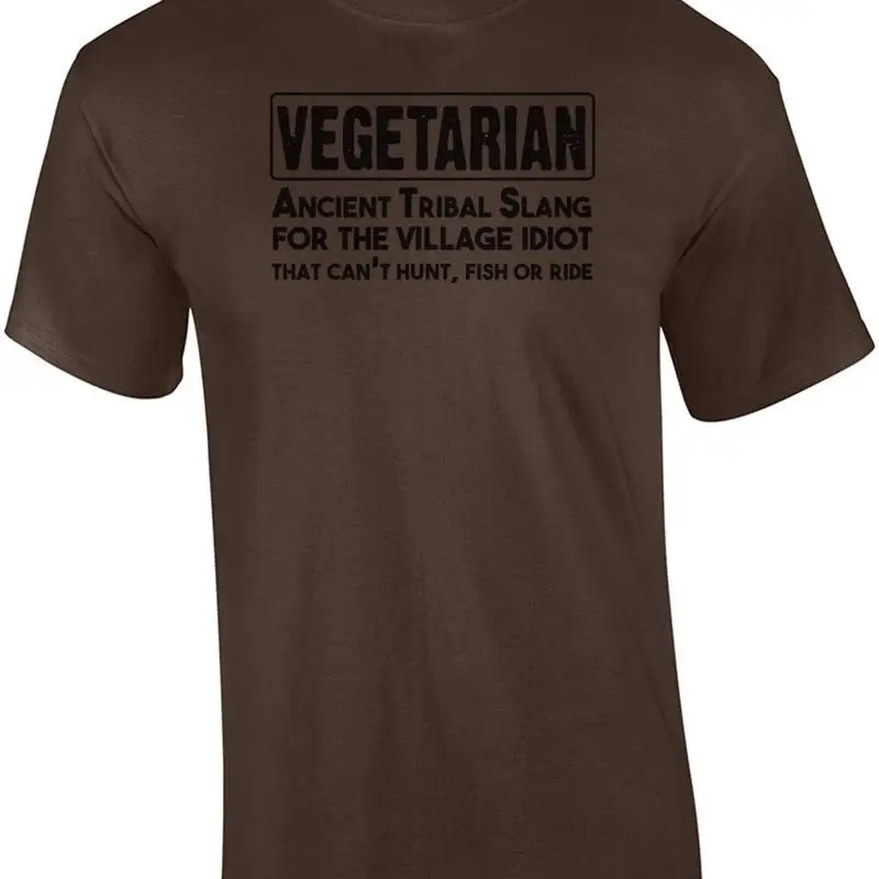 Vegetariano. Antiguo triangular para el idiota del pueblo que no puedo cazar, pescar o... Camiseta