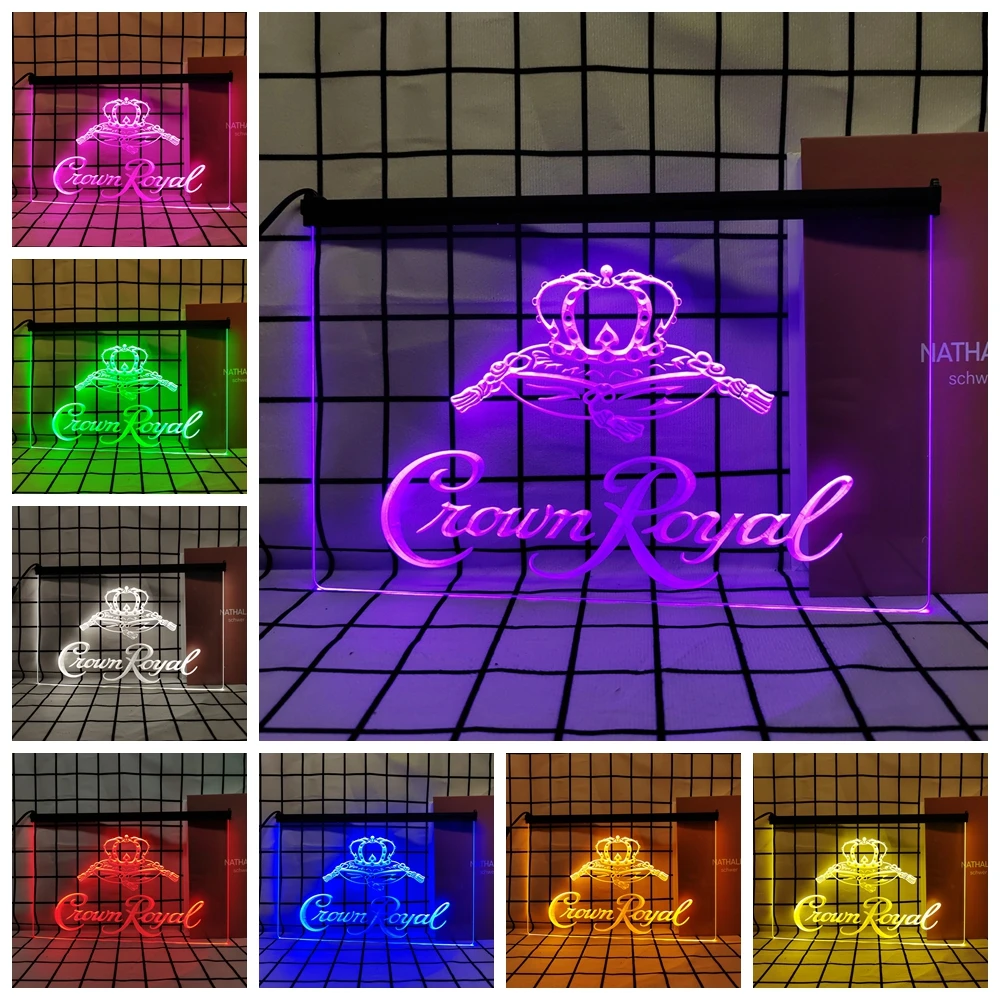 Crown Royal Derby Whiskey Retro LED Neon Sign Home Decor with Vintage Plaques and Posters for Room Office Farmhouse