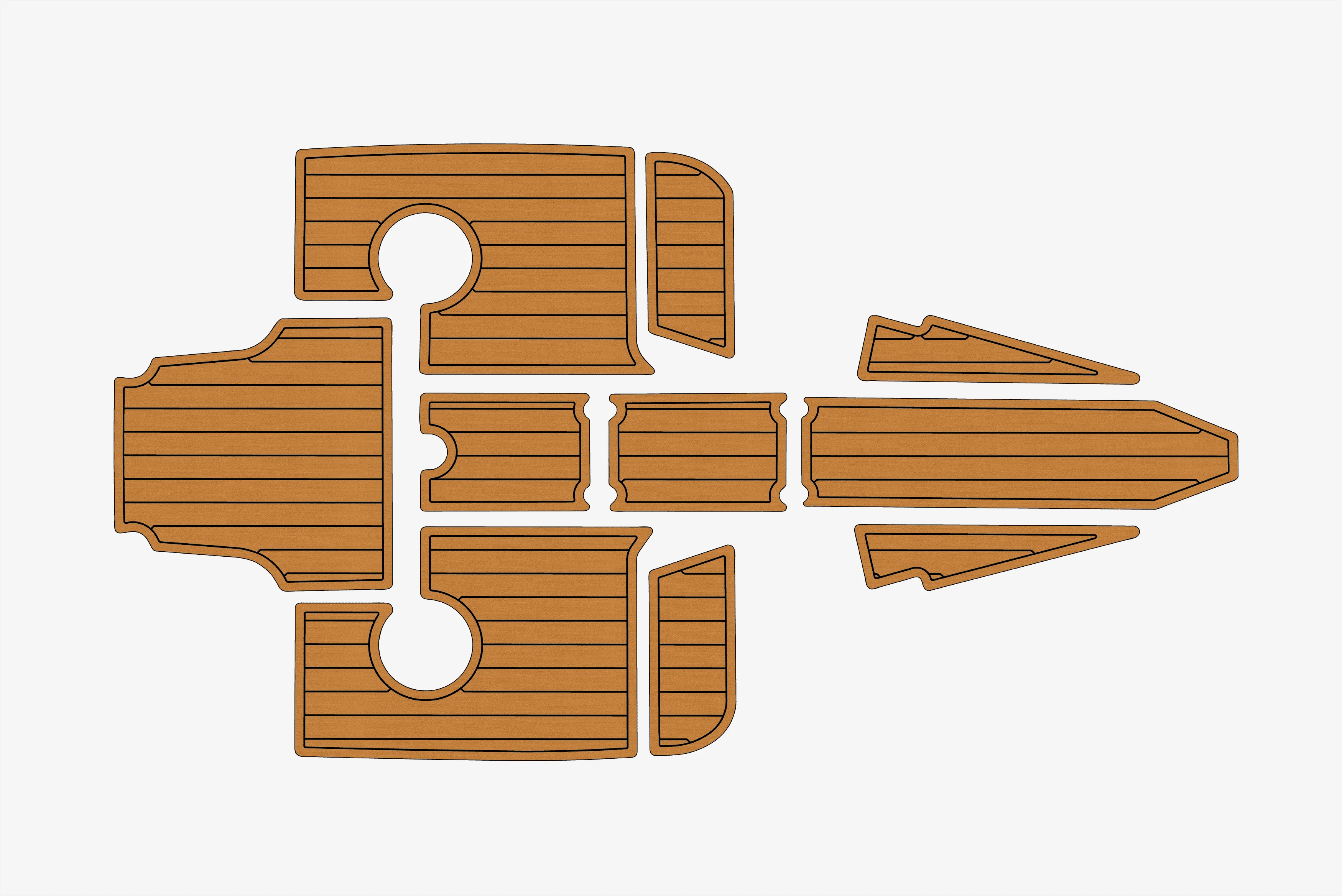 Non-Slip EVA Faux Teak Marine Self-Adhesive 6mm Yacht Cockpit Pad for 2006-2008 Chris Craft 22 Launch Boat Decking Easy Install