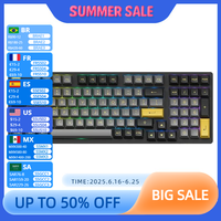 Akko Black & Gold 3098B Hot-swappable RGB Backlit Mechanical Gaming Keyboard USB Type-C Wired/Bluetooth 5.0/2.4G Wireless