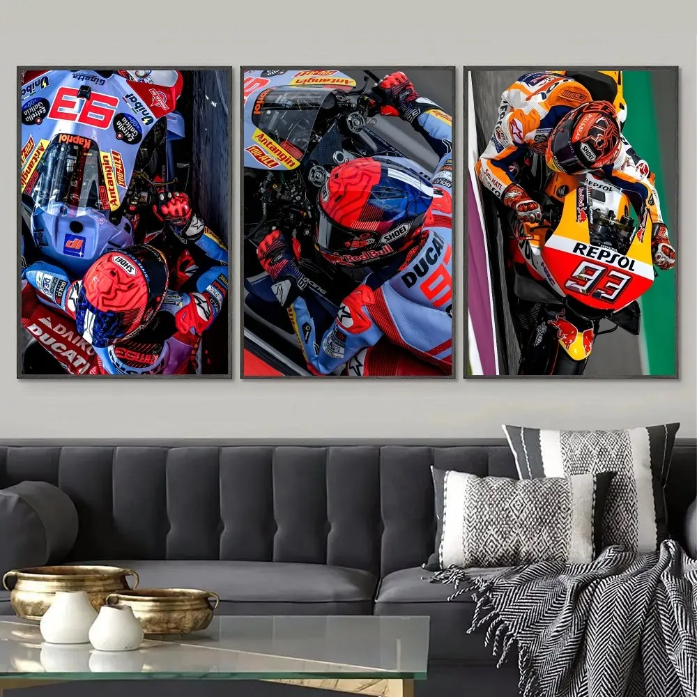 93 M-MarquezS M-MarcS Car Poster Paper Print Home Living Room Bedroom Entrance Bar Cafe Art Painting Decoration