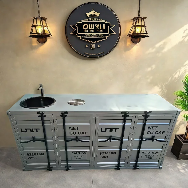 

Industrial wind wash basin commercial creative container bar wash basin cabinet column washstand