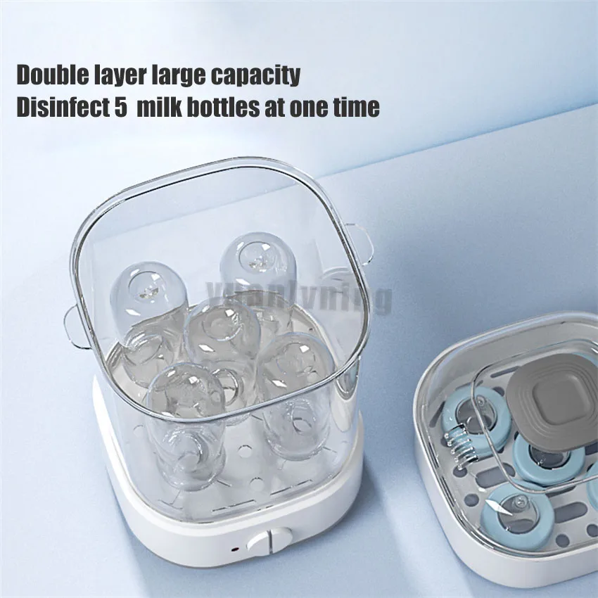 Baby Feeding Bottle High Capacity Sterilizers Food Milk Warmers Bottle 360° Steam Sterilizer Electric Baby Bottle Sanitizer