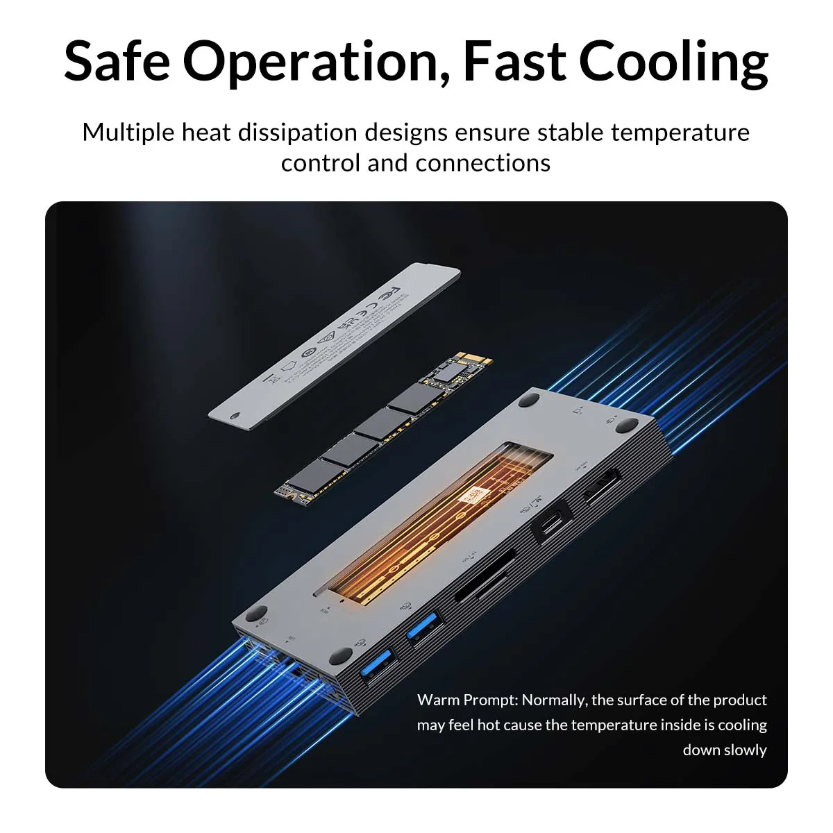 Imagem -06 - Orico Usb c Hub com Gabinete Ssd Nvme em tipo c Docking Station com Pd100w Carregamento Usb3.2 Adaptador de Áudio Rj45 tf 10gbps