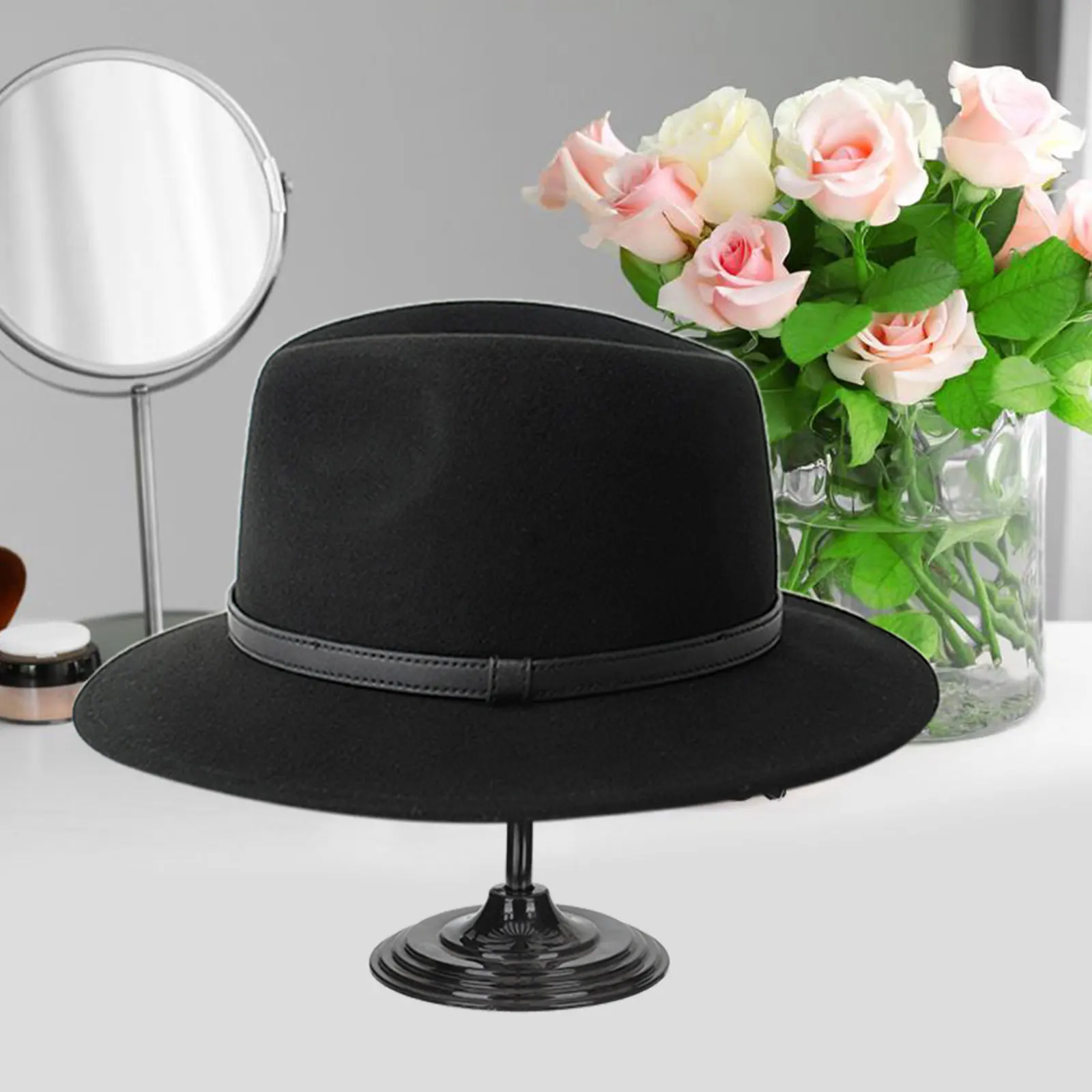

2 Pcs Has Hat Display Stand Rack Tabletop Caps Household Hats Black Holder Child