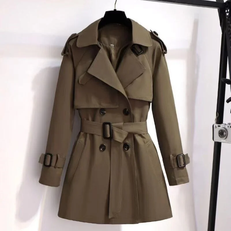 Womens Spring Autumn Jackets Coats New Korean Elegant Lady Windbreakers Double Breasted Streetwear Trench Female Outerwear